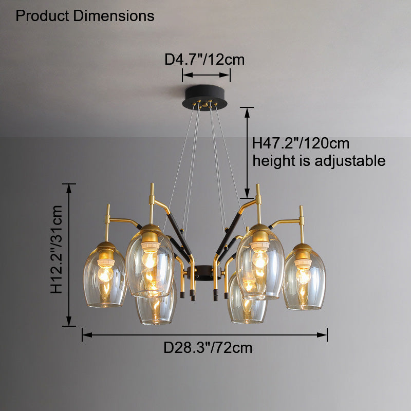 WOMO Glass Bell Chandelier-WM2260