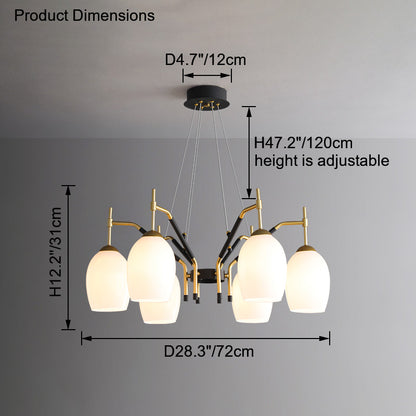 WOMO Glass Bell Chandelier-WM2260