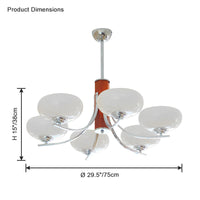 WOMO Swoop Arm Milk Glass Chandelier-WM2302