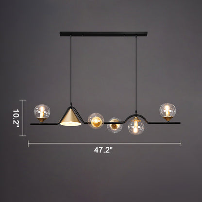 WOMO Linear Glass Globe Chandelier-WM2257