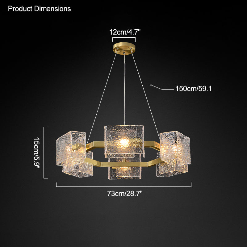 WOMO Textured Glass Round Chandelier-WM2174