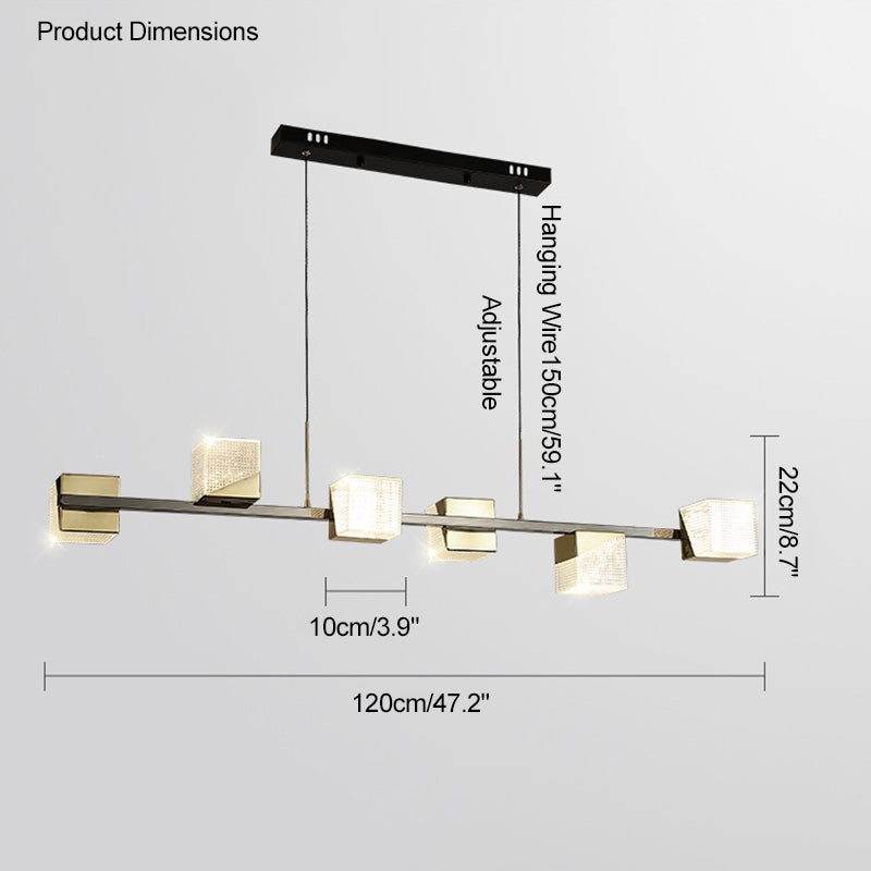 WOMO Prismatic Cube Gold Chandelier-WM2211