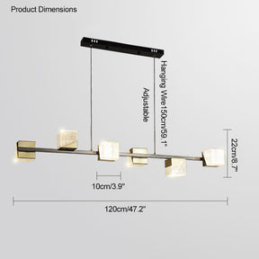 WOMO Cubes Gold Chandelier-WM2211