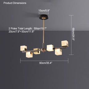 WOMO Cubes Gold Chandelier-WM2211