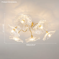 WOMO Lotus Leaf Flower Flush Mount Ceiling Light-WM1026