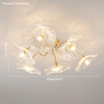 WOMO Lotus Leaf Flower Flush Mount Ceiling Light-WM1026