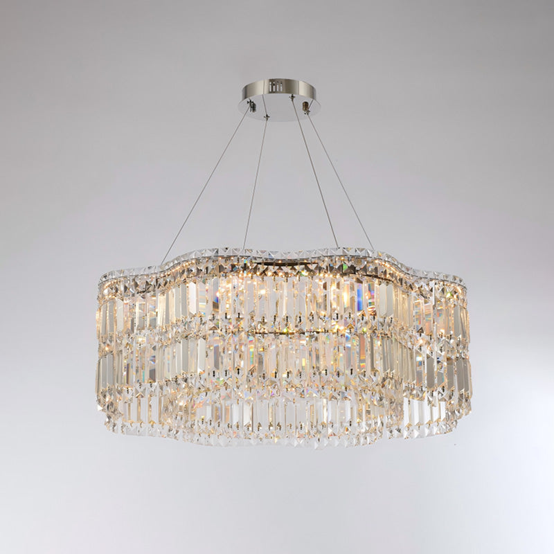 WOMO Flower Chrome Crystal Chandelier-WM2405