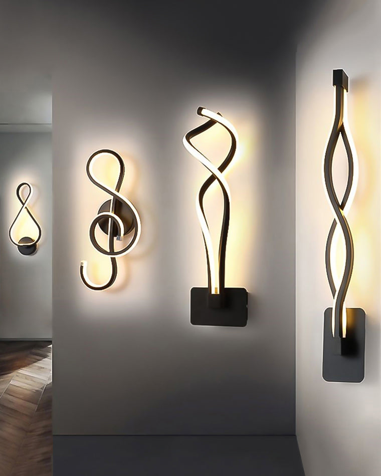 WOMO Musical Note Sculptural Wall Sconce-WM6015