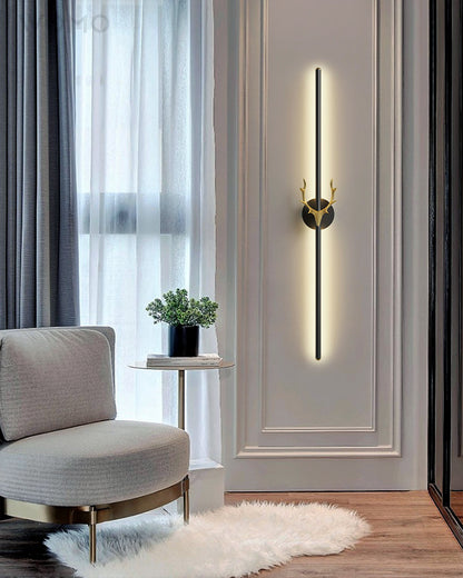 WOMO Long Bar Wall Sconce with Antler -WM6019