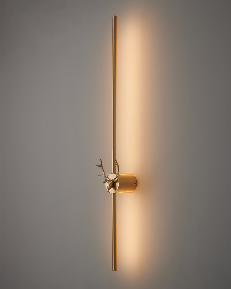 WOMO Long Bar Wall Sconce with Antler -WM6019