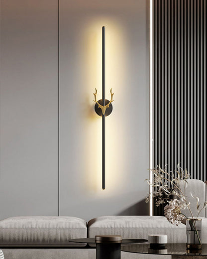 WOMO Long Bar Wall Sconce with Antler -WM6019