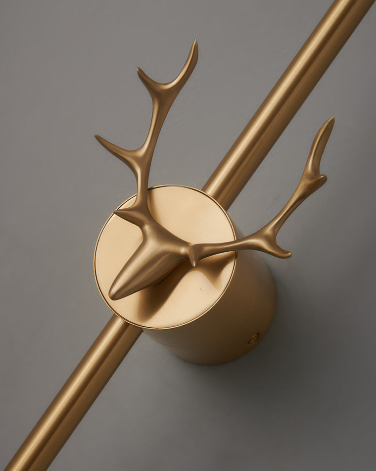 WOMO Long Bar Wall Sconce with Antler -WM6019