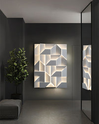 WOMO Rectangular Sculptural Art Wall Sconce-WM6020