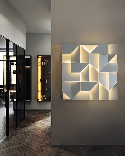 WOMO Rectangular Sculptural Art Wall Sconce-WM6020