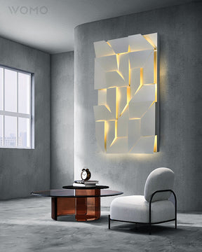 WOMO Rectangular Sculptural Art Wall Sconce-WM6020