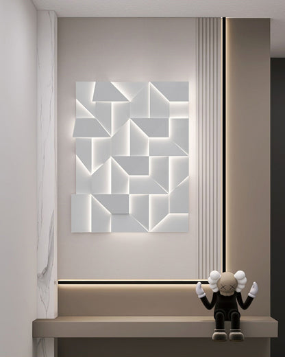 WOMO Rectangular Sculptural Art Wall Sconce-WM6020