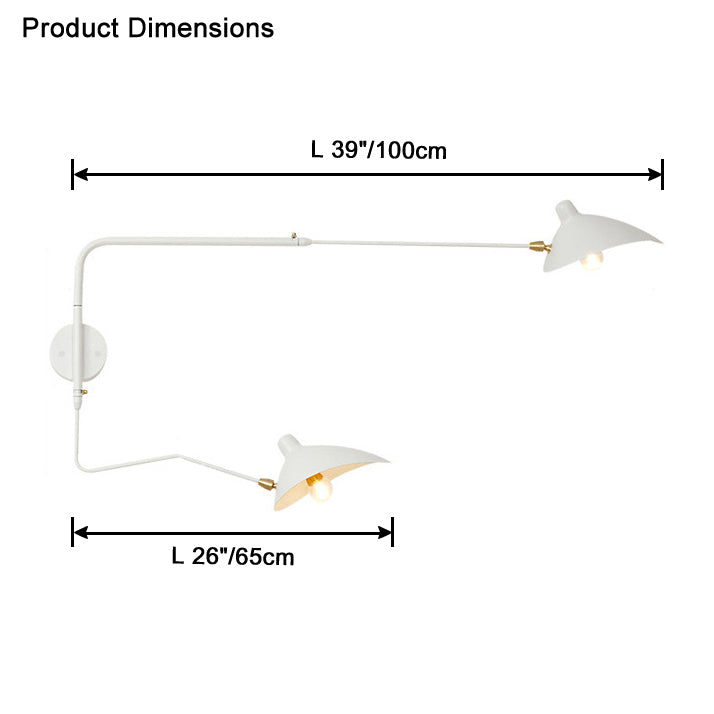 WOMO Articulating Swivel Double Arm Wall Sconce-WM6024