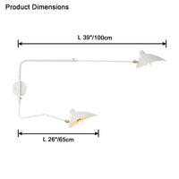 WOMO Articulating Swivel Double Arm Wall Sconce-WM6024