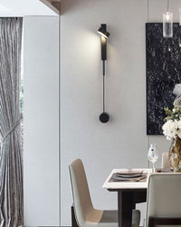 WOMO Adjustable Black/Gold Pendulum Wall Sconce-WM6029