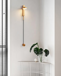 WOMO Adjustable Black/Gold Pendulum Wall Sconce-WM6029
