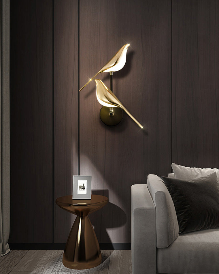 WOMO Gold Birds Wall Sconce-WM6033