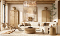 WOMO Clear Hammered Glass Round Chandelier - Lattice