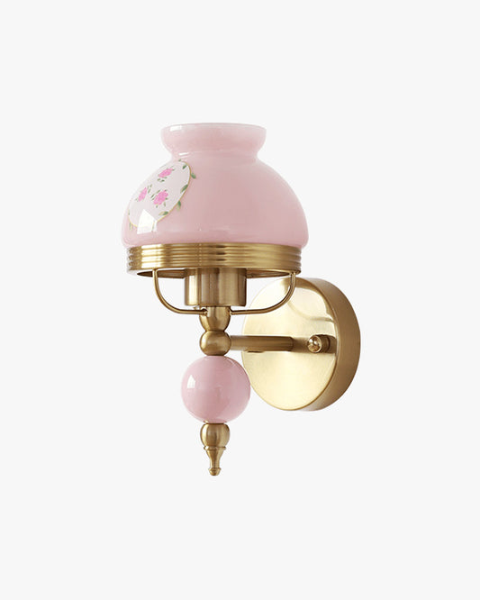 WOMO French Pink Glass Wall Sconce-WM6046