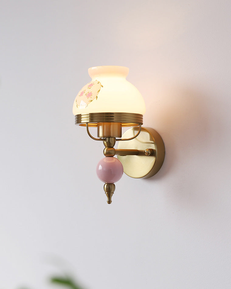 WOMO French Pink Glass Wall Sconce-WM6046
