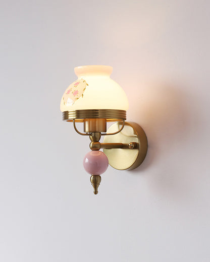 WOMO French Pink Glass Wall Sconce-WM6046