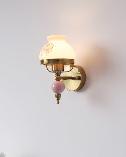 WOMO French Pink Glass Wall Sconce-WM6046