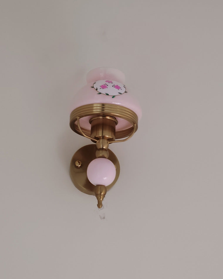 WOMO French Pink Glass Wall Sconce-WM6046