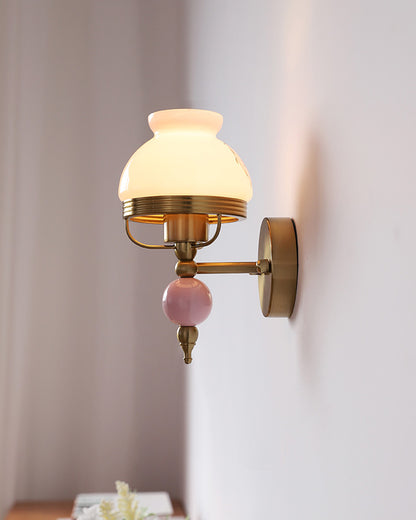 WOMO French Pink Glass Wall Sconce-WM6046