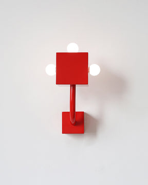 WOMO Red Square Mid Century Wall Sconce with Pull Chain-WM6050