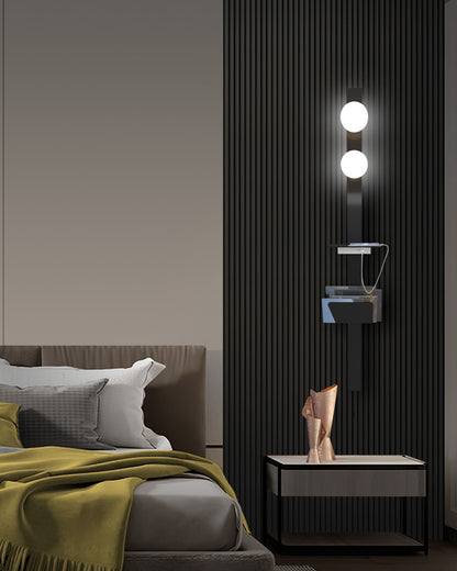 WOMO Bar Wall Sconce with Charging Panel and Shelf-WM6056