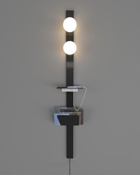 WOMO Bar Wall Sconce with Charging Panel and Shelf-WM6056