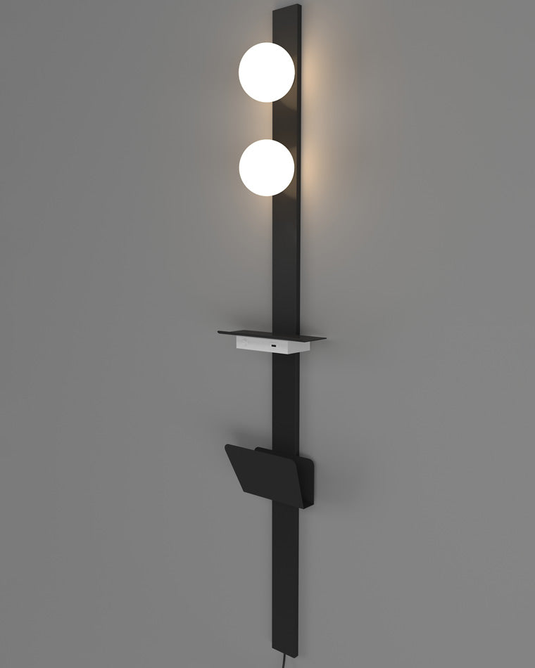 WOMO Bar Wall Sconce with Charging Panel and Shelf-WM6056