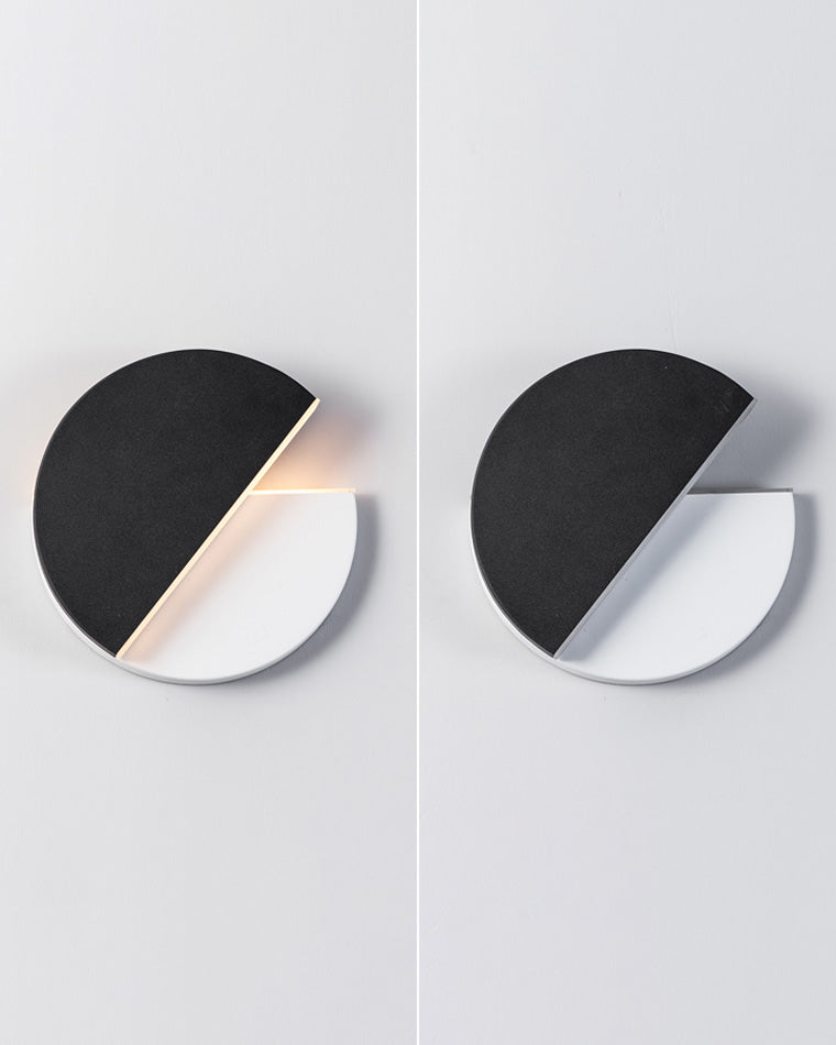 WOMO Adjustable Black & White Round Disc Wall Lamps-WM6071