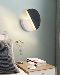 WOMO Adjustable Black & White Round Disc Wall Lamps-WM6071