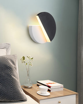 WOMO Adjustable Black & White Round Disc Wall Lamps-WM6071