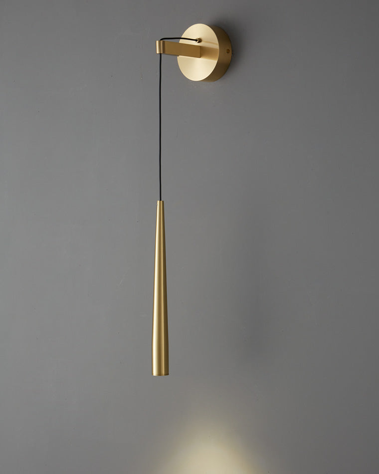 WOMO Dimmable Hanging Cone Brass Wall Sconce-WM6093