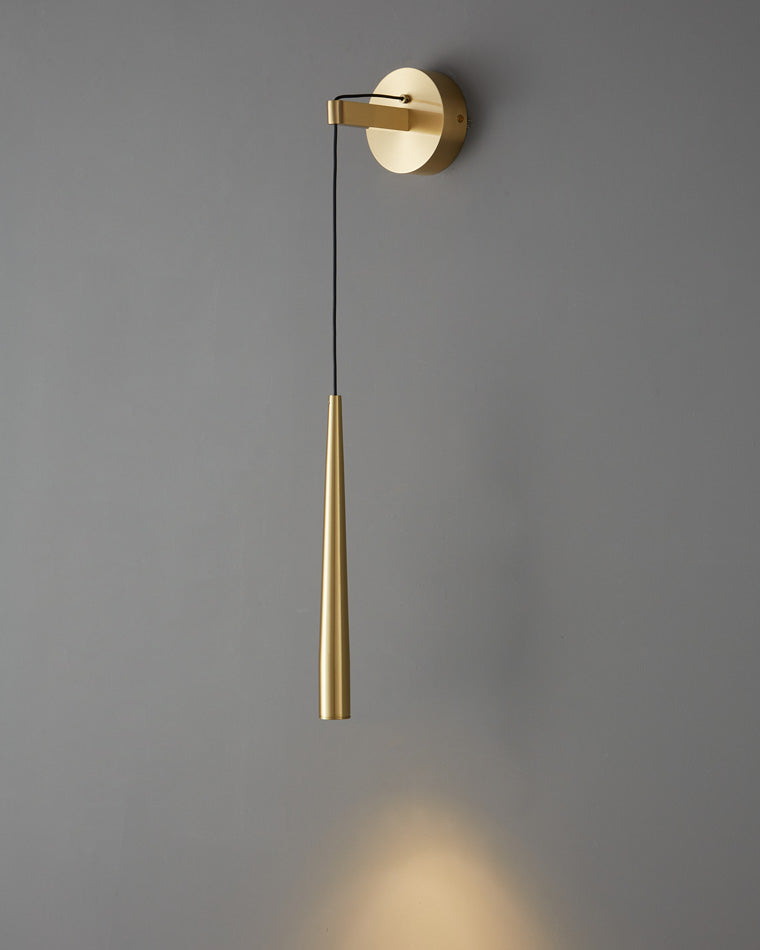 WOMO Dimmable Hanging Cone Brass Wall Sconce-WM6093