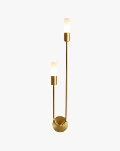 WOMO Black and Brass Modern Candelabra Wall Sconce-WM6096