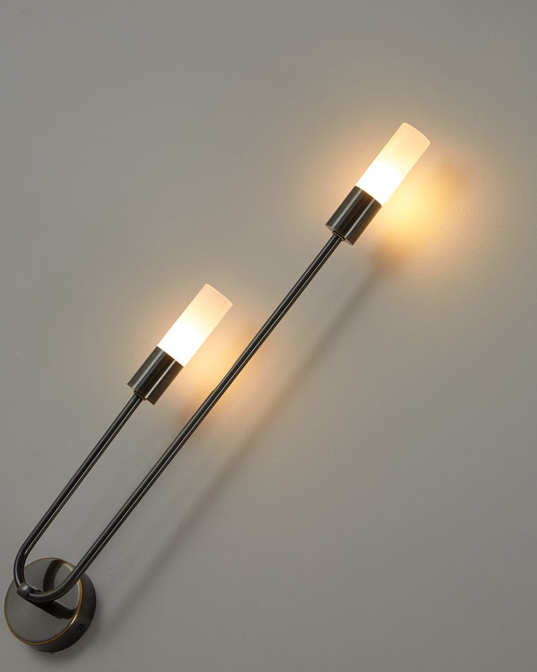 WOMO Black and Brass Modern Candelabra Wall Sconce-WM6096