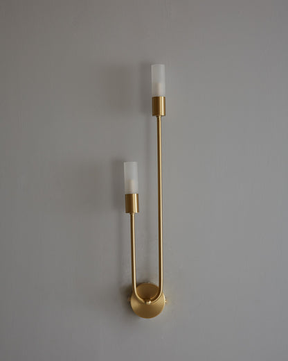 WOMO Black and Brass Modern Candelabra Wall Sconce-WM6096