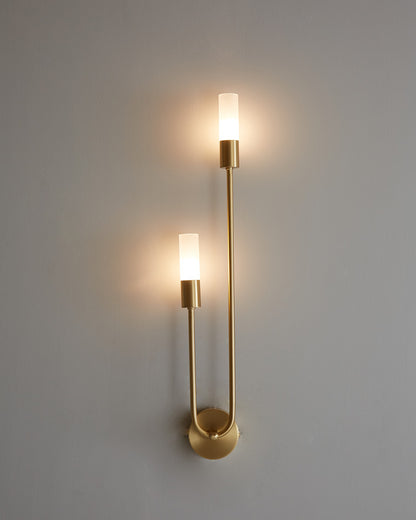 WOMO Black and Brass Modern Candelabra Wall Sconce-WM6096