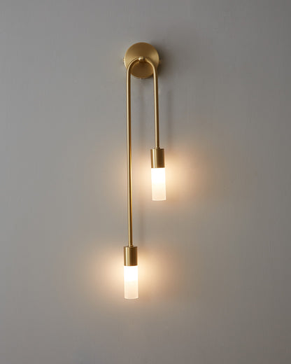 WOMO Black and Brass Modern Candelabra Wall Sconce-WM6096