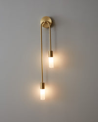 WOMO Black and Brass Modern Candelabra Wall Sconce-WM6096