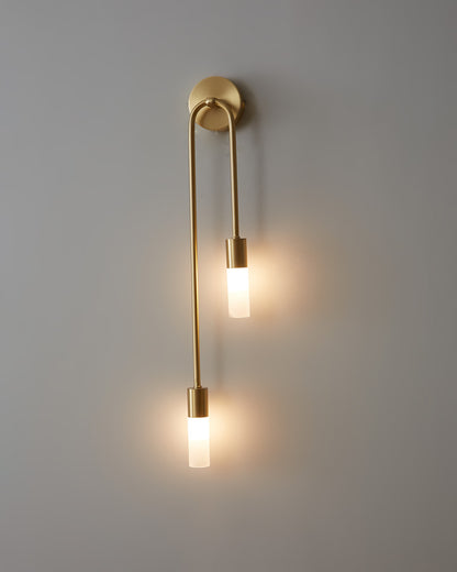 WOMO Black and Brass Modern Candelabra Wall Sconce-WM6096