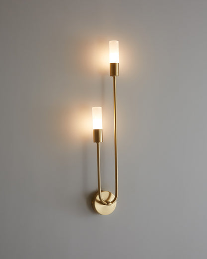 WOMO Black and Brass Modern Candelabra Wall Sconce-WM6096