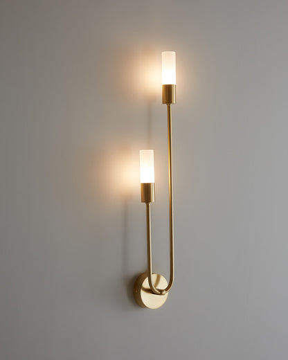 WOMO Black and Brass Modern Candelabra Wall Sconce-WM6096